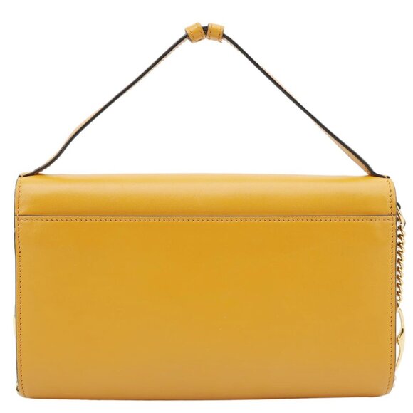 Gucci Zumi Flap Smooth Leather Shoulder Bag Yellow 572375 - Picture 4 of 16